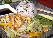 Stir Fried Tofu with Chop Suey and Rice